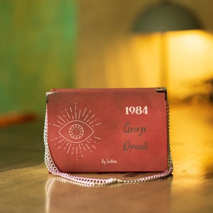 Book Bag &#39;&#39;George Orwell 1984&#39;&#39; , Book Clutch  Book Purse, Book Shaped Bag, Unique bag; Gift for book lovers; Gift for women, gothic