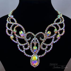 ZRALKO™ Handmade Dance Necklace – Ballroom, Oriental, Rhinestone Jewelry