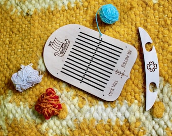Personalized Rigid Heddle Loom Weaving Starter Kit - Plywood Weaving Tools
