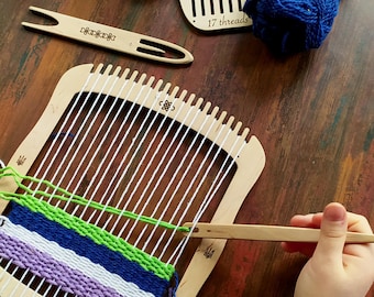 Personalized Square Weaving Loom Kit: Beginner Tapestry Weaving, Plywood Frame
