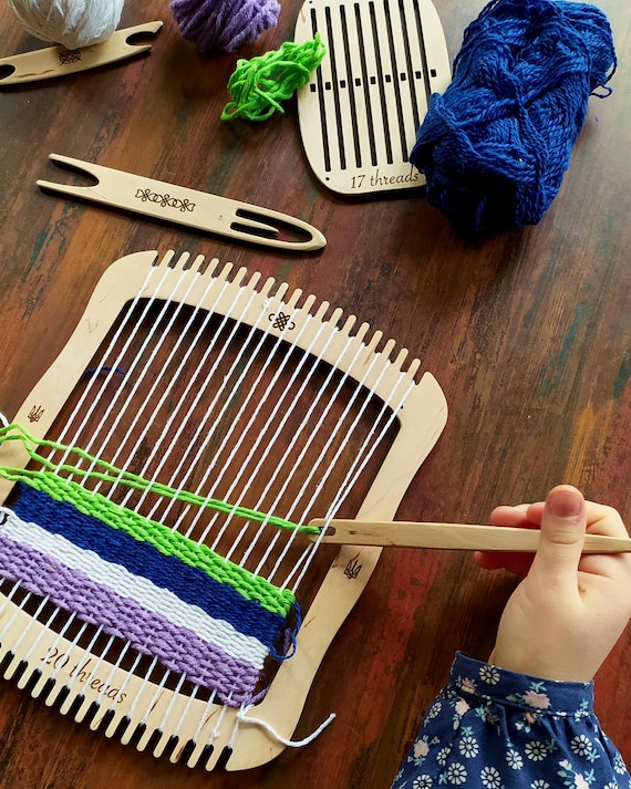 Personalized Square Weaving Loom Kit: Beginner Tapestry Weaving, Plywood Frame