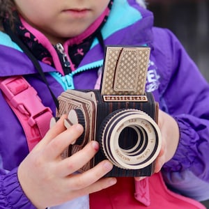 Personalized Wooden Hasselblad Toy Camera: Montessori Gift