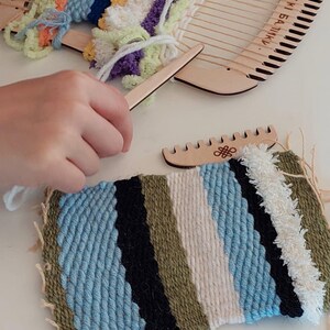 Personalized Square Weaving Loom Kit: Beginner Tapestry Weaving, Plywood Frame image 10