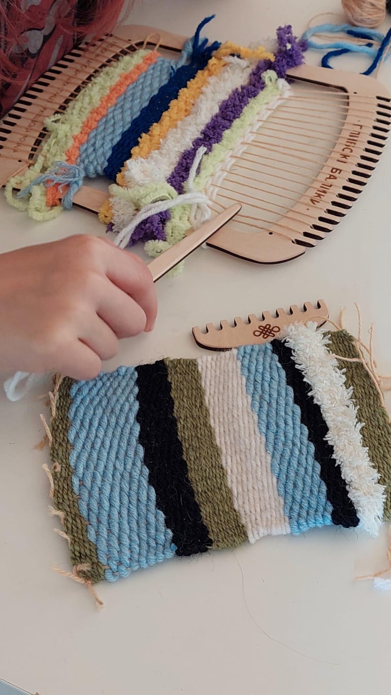 Personalized Square Weaving Loom Kit: Beginner Tapestry Weaving, Plywood Frame image 10