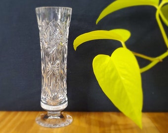 Vintage Leaded Crystal Pinwheel Flower Vase