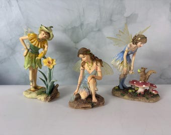 Green Forest Fairy Pixie Sitting on Mushroom 8 Inches - Etsy