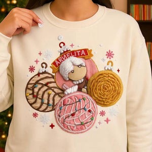 Mexican Concha Christmas Sweatshirt Mexican Christmas Sweatshirt Abuelita Mexican Chocolate Abuela Christmas Pan Dulce Christmas Sweatshirt