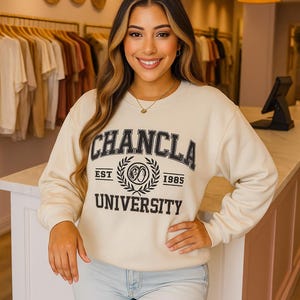 Chancla University Sweatshirt Educated Latina Pride College Grad Funny Latina Sweatshirt Latina Owned Business Latina Christmas Sweatshirt