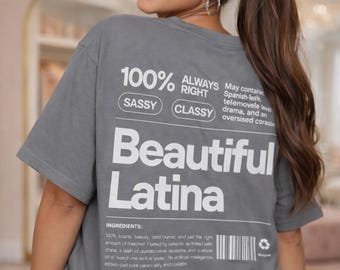 Funny Latina Shirt, Mexican Mom Gift, Hispanic Heritage Month, Latina Mom Tee, Cool Latina, Spicy Latina Shirt, Latina Nutritional Facts