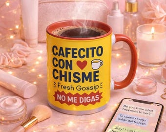 Cafecito Con Chisme No Me Degas Coffee Mug Cafecito y Pan de Dulce Mug Spanish Coffee Lover Gift Funny Cafecito Mug Latina Mom Coffee Cup