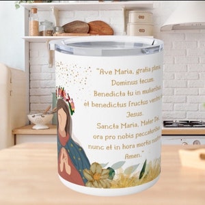 Ave Maria Coffee Mug Virgin Mary Latin Prayer Catholic Gifts For Women Floral Religious Mug Blessed Coffee Mug Our Lady Of Guadalupe Mug