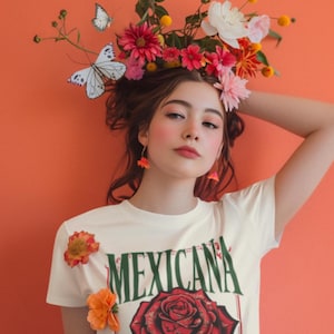 Mexicana Rose TShirt Beautiful Latina Shirt Hermosa Mexicana TShirt De La Rosa Latina Bonita Hispanic Heritage Month TShirt