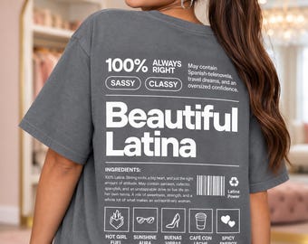 Funny Latina Shirt, Mexican Mom Gift, Hispanic Heritage Month, Latina Mom Tee, Cool Latina, Spicy Latina Shirt, Latina Nutritional Facts