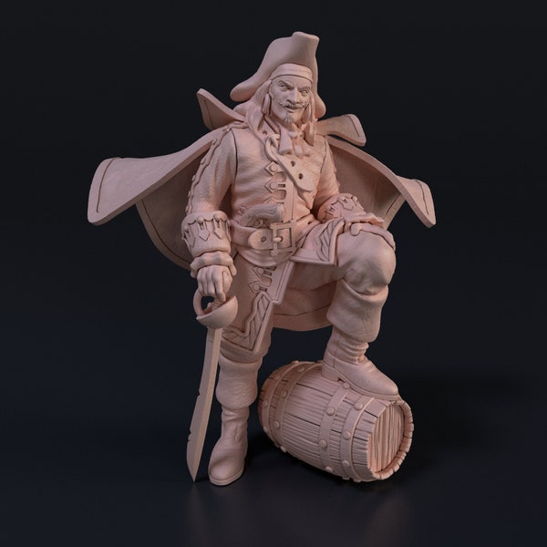 Captain Henry Morgan figurine | 75mm scale | Tabletop | Wargaming  | 3D resin printed  | unpainted