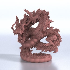 Fire Earth Dragon Miniature | 28mm 32mm scale | Tabletop RPG | Wargaming | 3D resin printed | unpainted