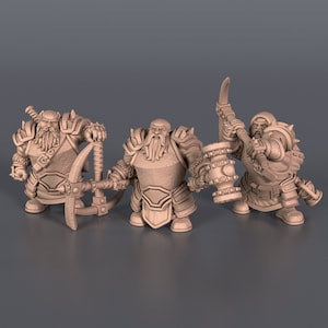 Dark Dwarf Miner Miniature Bundle | 28mm - 32mm scale | Tabletop RPG | Wargaming  | 3D resin printed  | unpainted