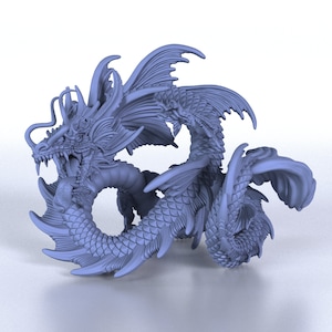 Water Blue Dragon Miniature | 28mm - 32mm scale | Tabletop RPG | Wargaming | 3D resin printed | unpainted