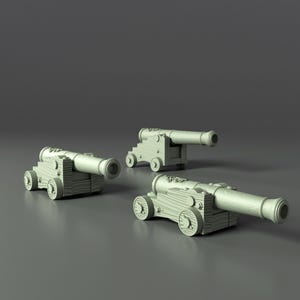 Canhões navais em miniatura: escala 28 mm 32 mm, RPG de mesa, impressão 3D em resina sem pintura