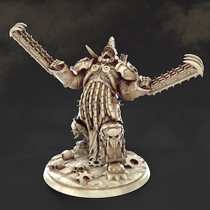 Chainsaw Terminator Daemon Prince Miniature: TTRPG, Wargaming, 3D resin printed, unpainted