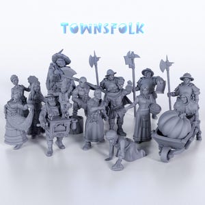 Ethnic Townsfolk Villagers Citizen Miniatures Pack | 28mm - 32mm scale | Tabletop RPG | Wargaming  | 3D resin printed  | unpainted