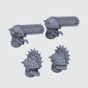 Chainsaw Heads for Khorne Chaos Space Marines | 28mm scale | Tabletop RPG | Wargaming  | 3D resin printed  | unpainted