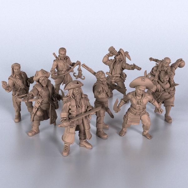 Fantasy Pirate Miniatures Pack | 28mm - 32mm scale | Tabletop RPG | Wargaming  | 3D resin printed  | unpainted