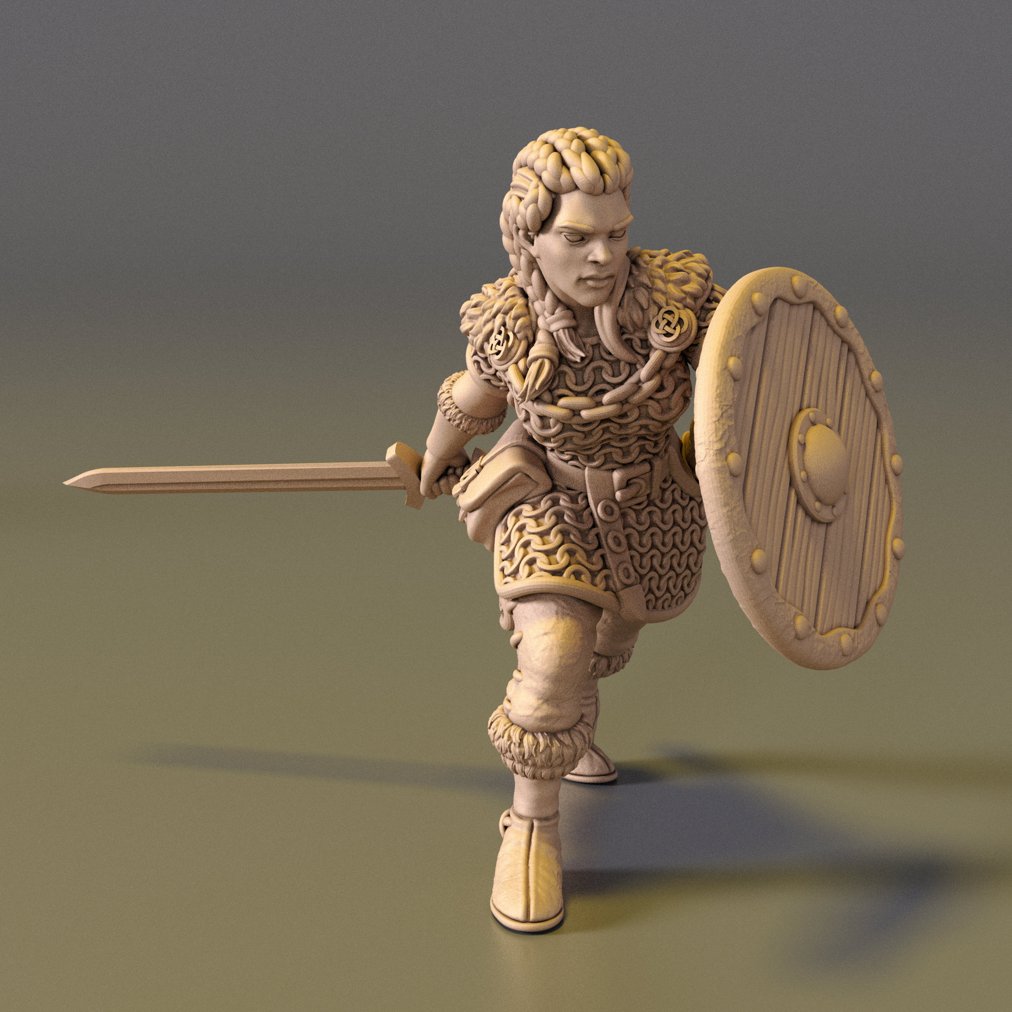 Guerrera Vikinga Doncella De Escudo – Miniatura De Resina 28 Mm Sin Pintar, Ideal Para Wargames Históricos Y Fantasía Como SAGA O Juegos De Rol De Mesa
