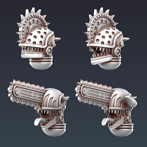 Chainsaw Heads for Khorne Chaos Space Marines | 28mm scale | Tabletop RPG | Wargaming  | 3D resin printed  | unpainted