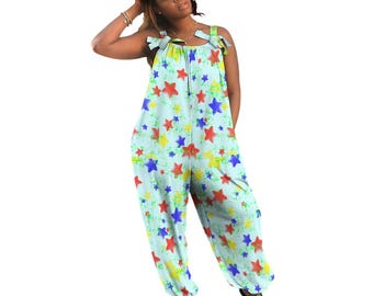 Mono de tirantes finos de verano con estampado de estrella de payaso
