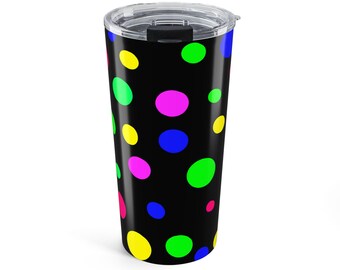 Glow Neon Constellation Letters Tumbler 20oz | Space Typography Travel Cup