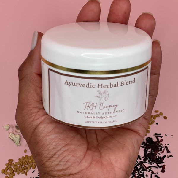 Moisturizing Hair & Body Custard | Ayurvedic Herbal Blend | Marshmallow Root | Amla Fruit | Mango Butter| Skin Care