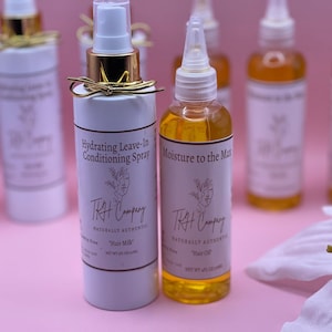 Handmade Hair Oil & Leave-In Conditioner Spray Set: Tree-Nut Free