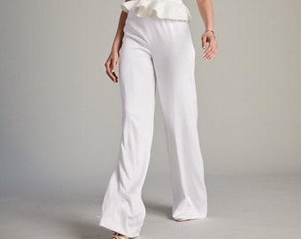 White Wide Leg Trousers