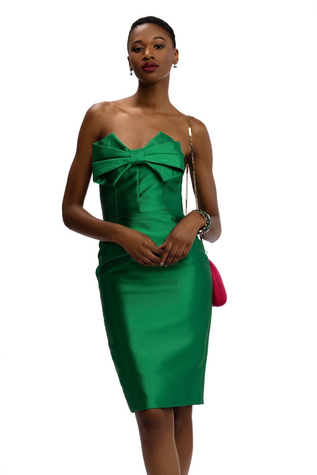 Emerald Green Corset Cocktail Dress - Etsy