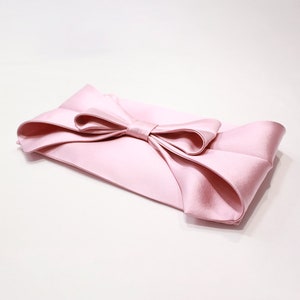 Silk Wool Bow Clutch Pink