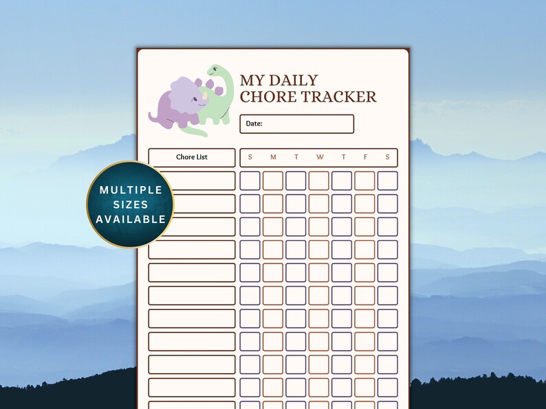 Chore Tracker Printable ADHD Classroom Journal 2023 Digital Planner