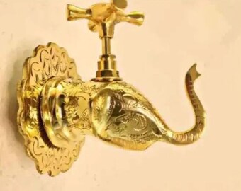 Brass Water Tap - Engraved Water Spigot - Moroccan Water Faucet