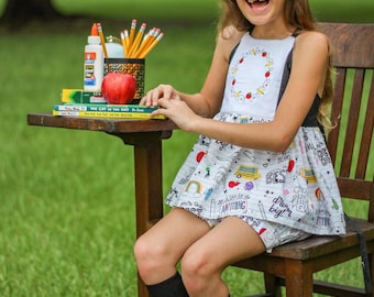 Back to school dress, school dress, Vintage length school dress, first day of school, Dress, bloomers, & Hair bow, Complete school outfit