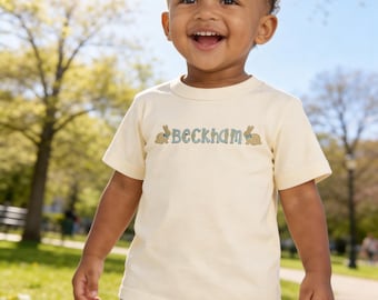 Camiseta infantil personalizada com ovos de Páscoa para a primavera
