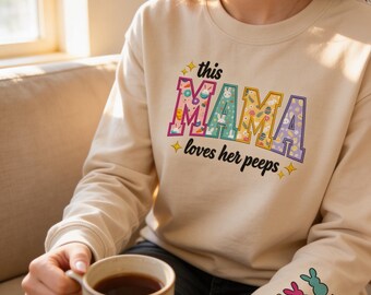 Camiseta longa personalizada de Páscoa para adultos da mamãe