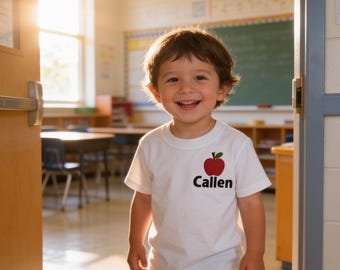 Personalized back to school unisex shirt Apple design with your custom name