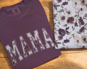 Camiseta de manga comprida personalizada MAMA com aplique: Roupa de bebê para recordação