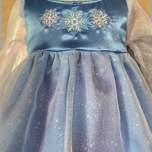 women's light blue winter princess dress with snowflakes Girls Blue Snowflake Princess Dress