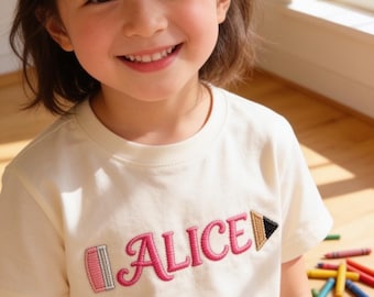 Personalized back to school unisex shirt Pencil name design with your custom name