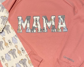 Moletom personalizado com aplique "MAMA": Roupa de bebê para guardar de lembrança.