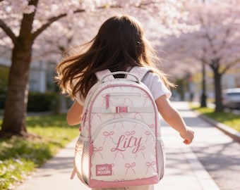 Monogram Embroidered School backpack, Personalized Embroidered Backpack, lunch bag, pencil bag Custom personalization Name School Bag