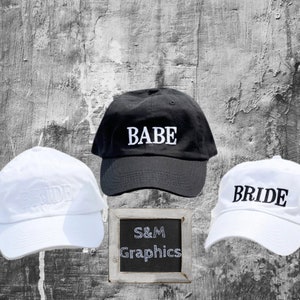 Bride Honeymoon Hat, Bride Dad Hat, Bridesmaid Proposal Box Gift, Custom Embroidered Baseball Hat, Bridesmaid Vacation Gifts