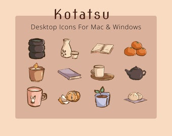 Kotatsu Themed Desktop Icons | App Icons | Desktop Folder Icons | Macbook Icons | Windows Icons | Japanese Themed Icons