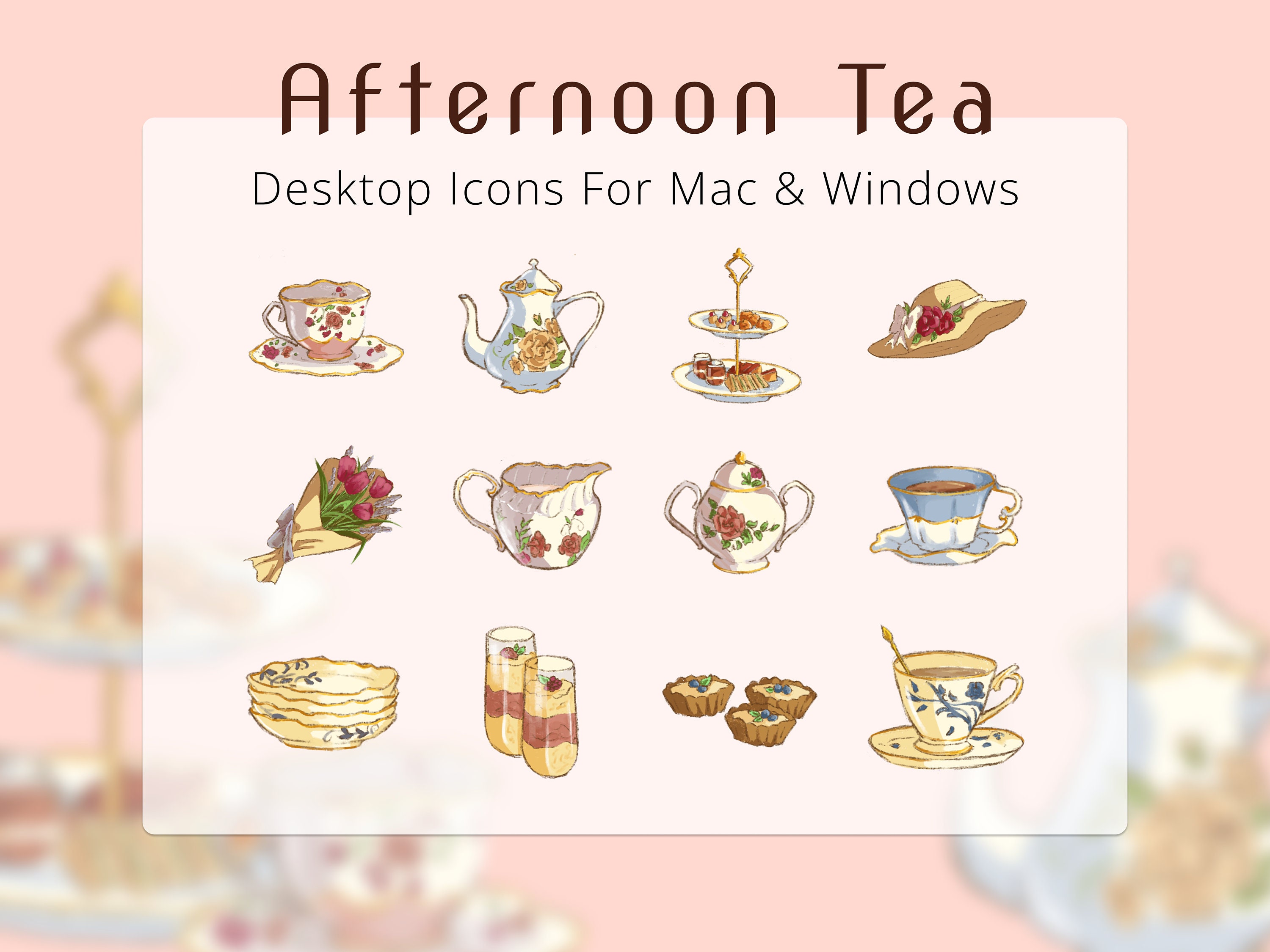 Afternoon Tea Themed Desktop Icons | App Icons | Desktop Folder Icons ...