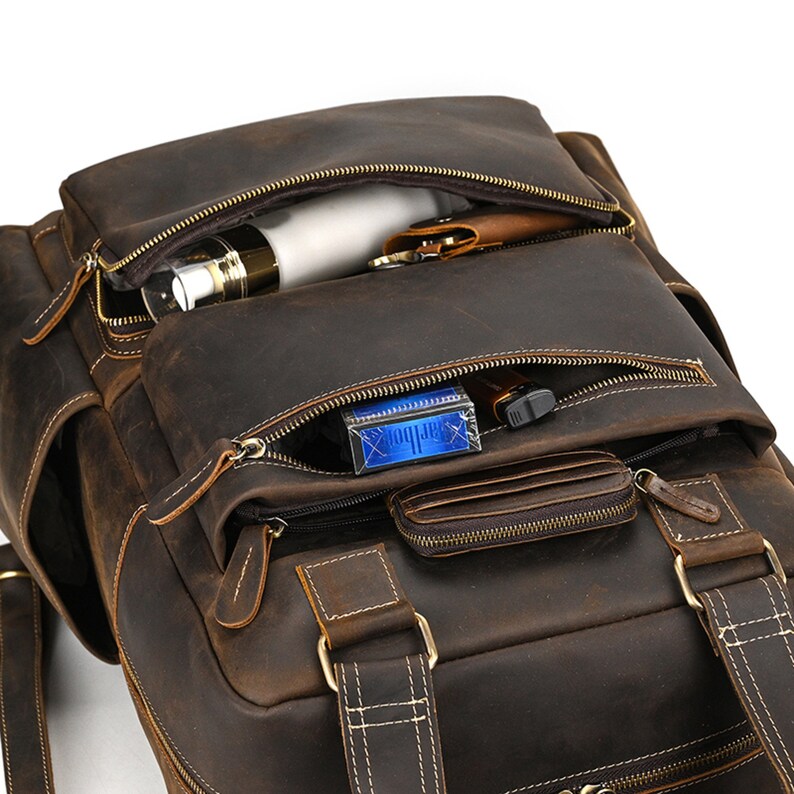 Rugged Leather Backpack Perfect for Men on the Go Ample Etsy